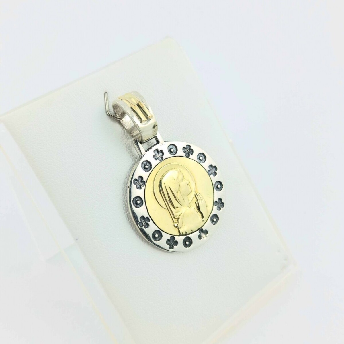 Medalla de Plata 925 y Doublé de Oro 18 kt - Virgen Niña 