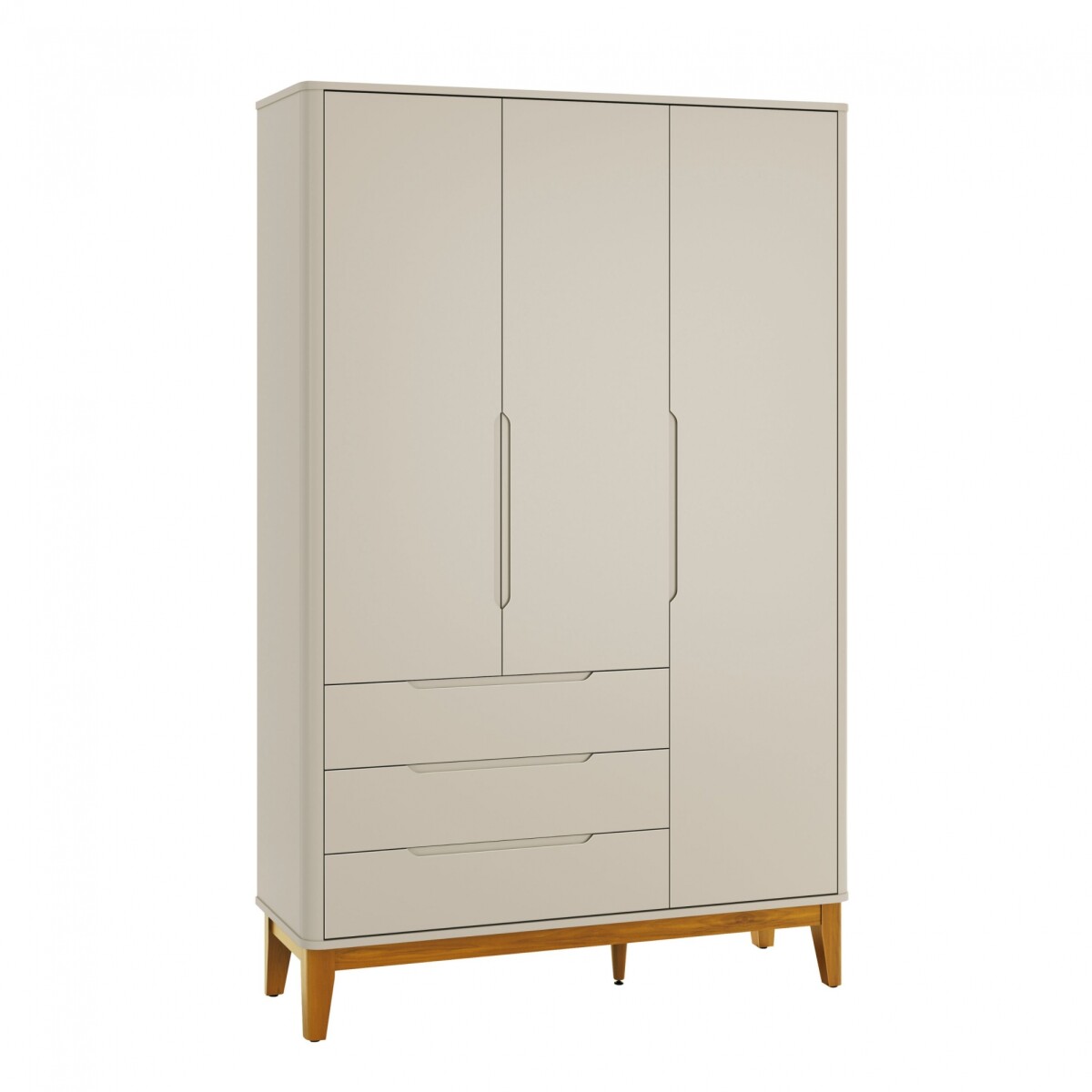 Ropero 4 puertas 3 cajones - Boom - Gris 