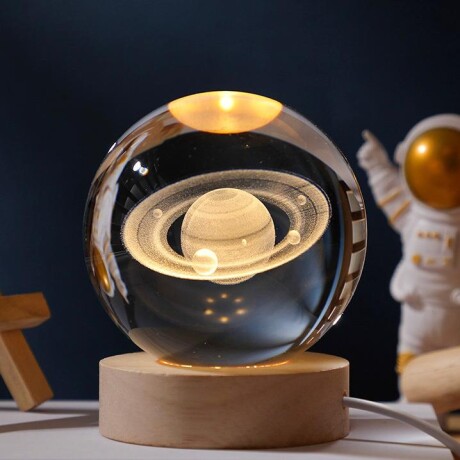 Lámpara Esfera Cristal 3D Ø10cm - Saturno Lámpara Esfera Cristal 3D Ø10cm - Saturno