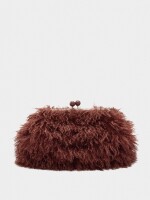 Bolso De Mano Efecto Pelo burdeos