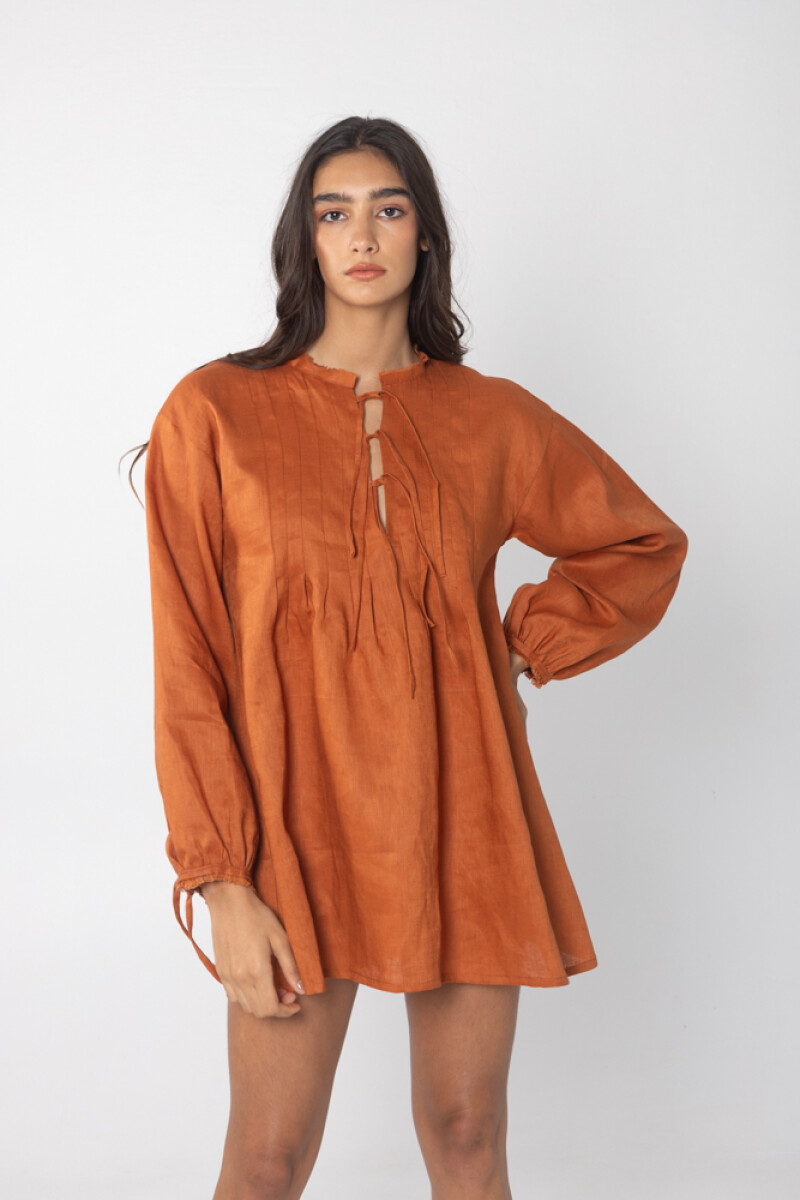 Vestido Coral Terracota