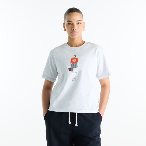 Remera New Balance de Dama - Varsity - WT62K2W4AHH GREY