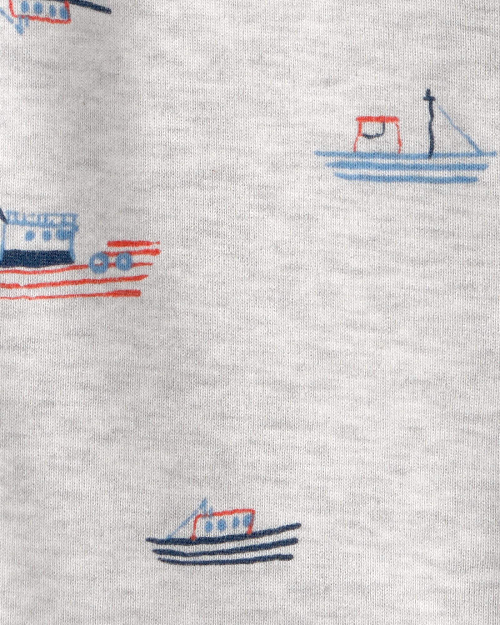 Monito corto de algodón, gris, diseño barcos Sin color