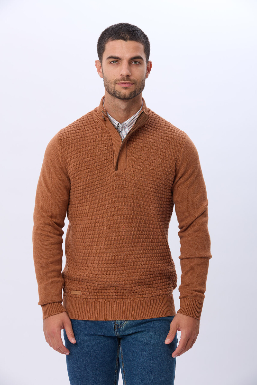 BUZO TEJIDO TEXTURADO TERRACOTA