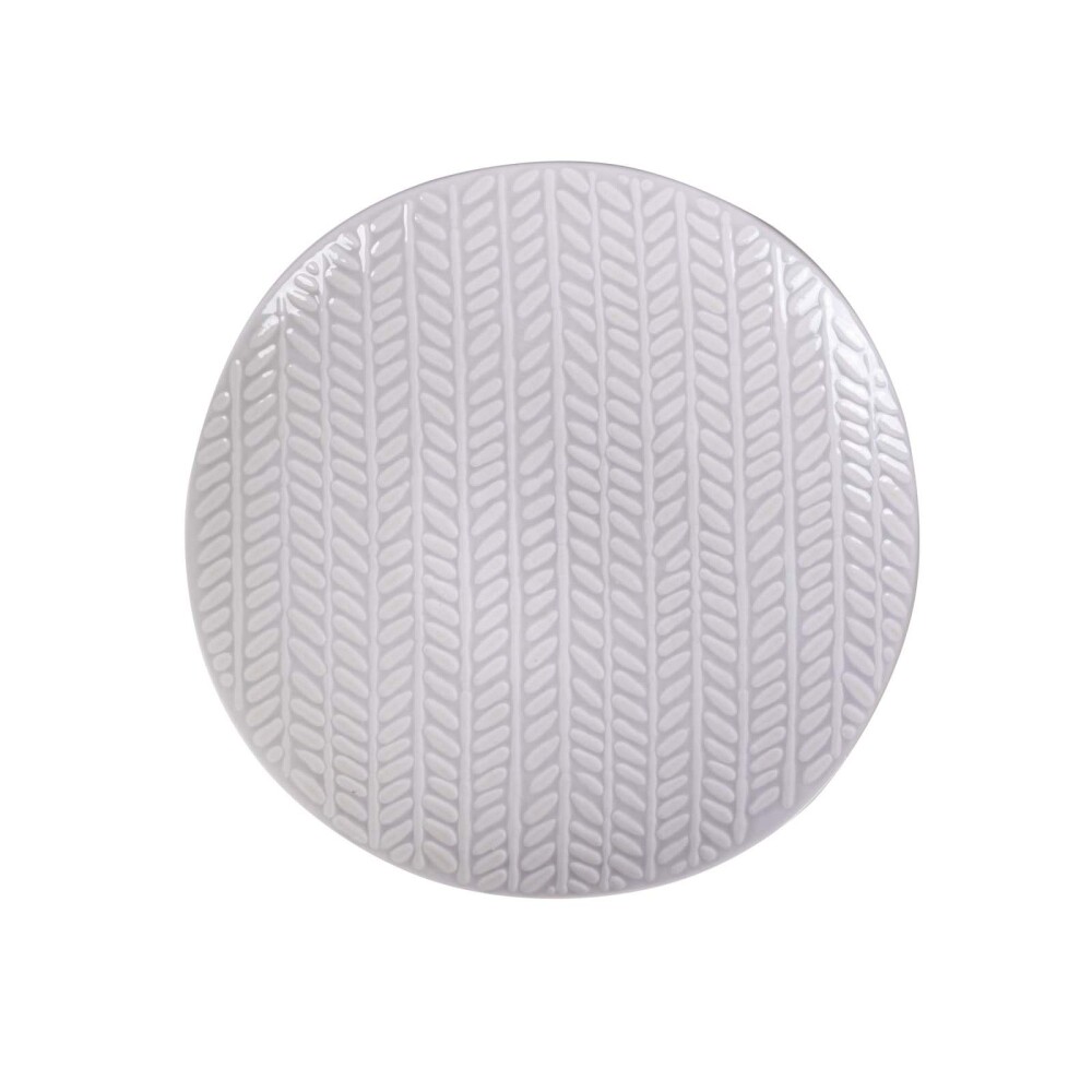 PLATO CERAMICA GRIS LEAF