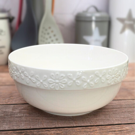 Bowl de cerámica con labrado de flores Bowl de cerámica con labrado de flores