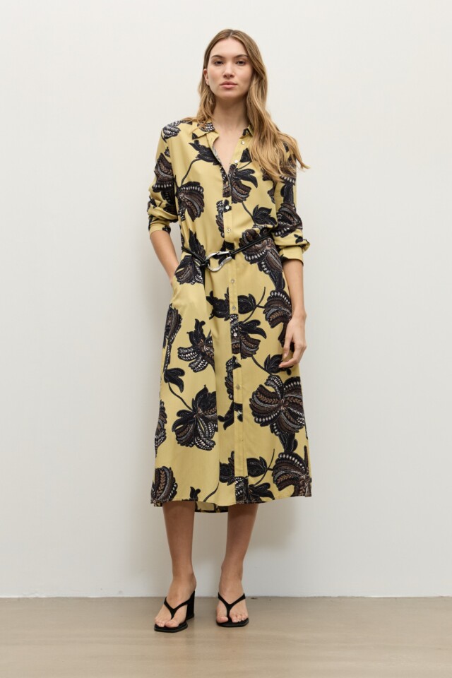 Vestido camisero estampado maiz