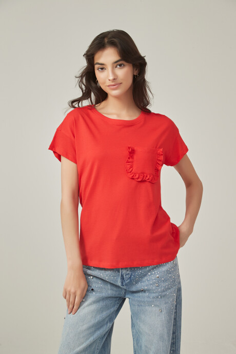 Remera Leeston Rojo Coral