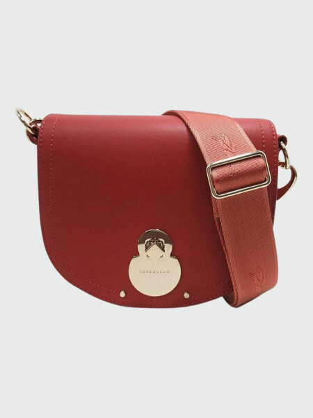 Longchamp -Cartera de cuero con solapa, Cavalcade Terracota