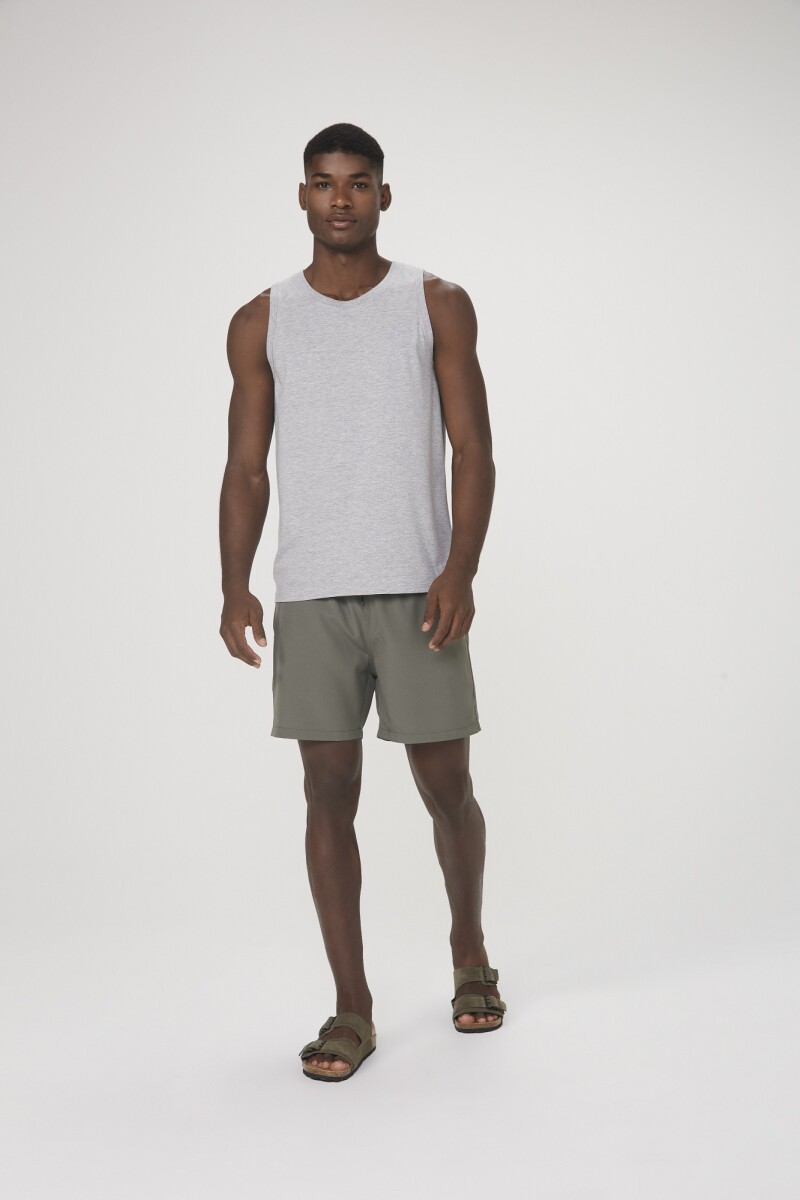 CAMISETA REGATA MASC - GRIS CLARO/NEGRO/NARANJA 