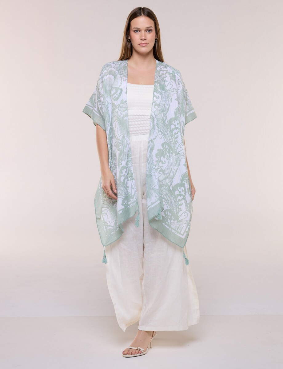 Kimono Flores - Verde 