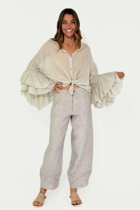 PANTALON FRANCISCA RAYADO Beige