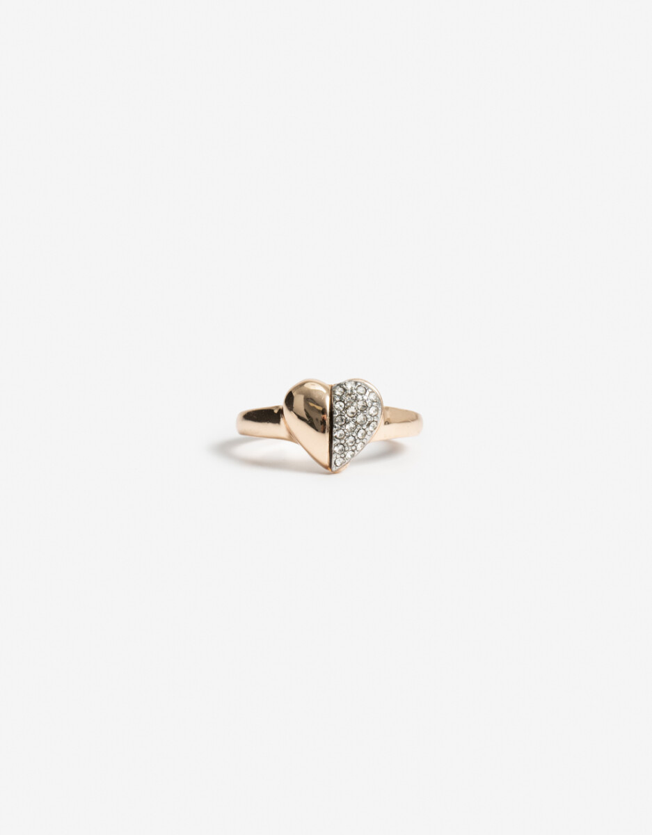 Anillo Corazón Metal Biplating 