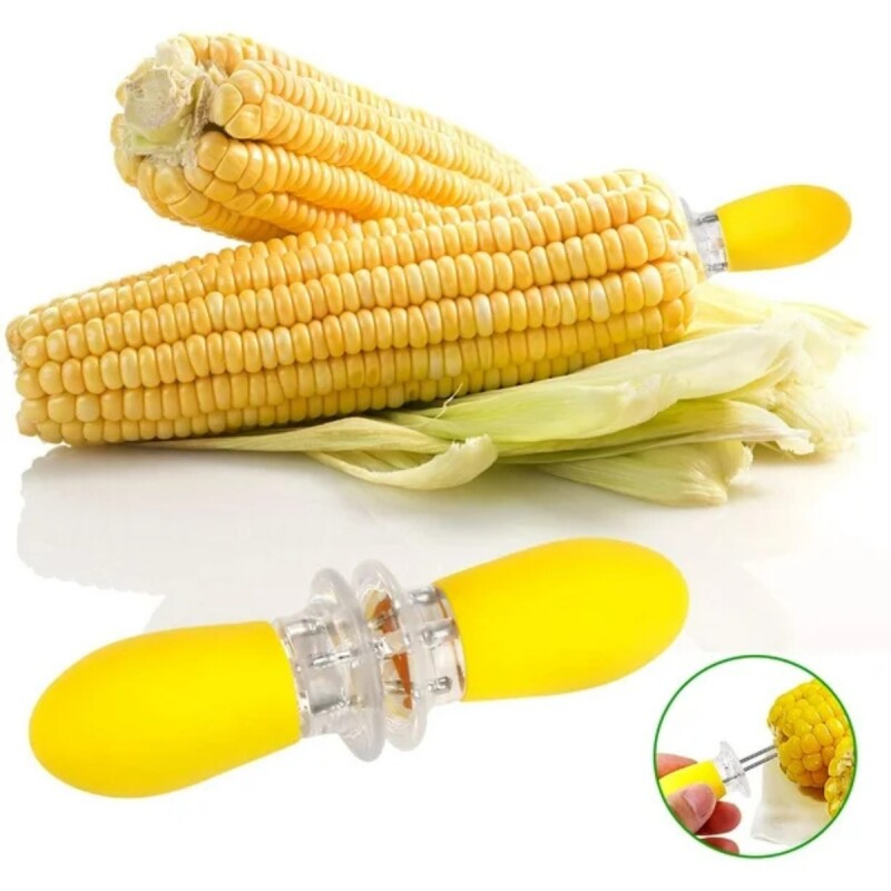 Set x8 pinchos para choclo acero inox/plástico S/C