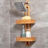 Estante de ducha colgante de 2 niveles bambú Estante de ducha colgante de 2 niveles bambú