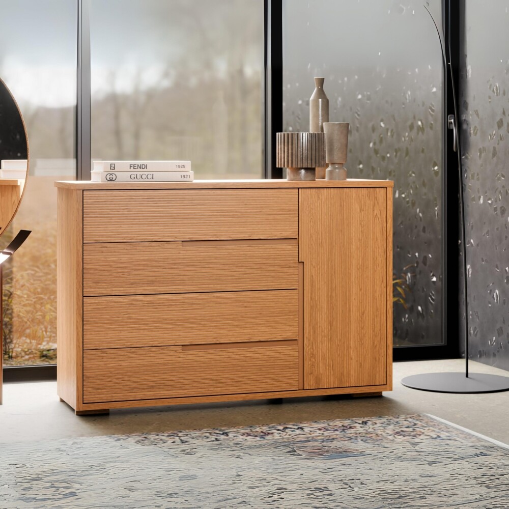 Cómoda Zapatera Concept - 4 cajones 1 puerta Marrón