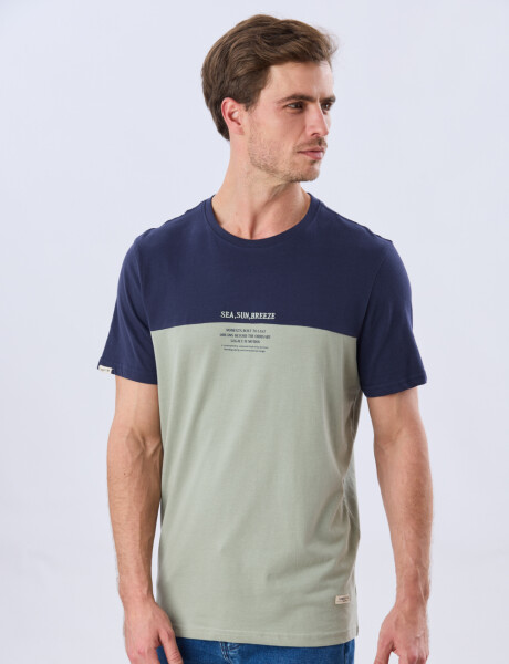 REMERA RAYADA DE ALGODÓN Pistacho