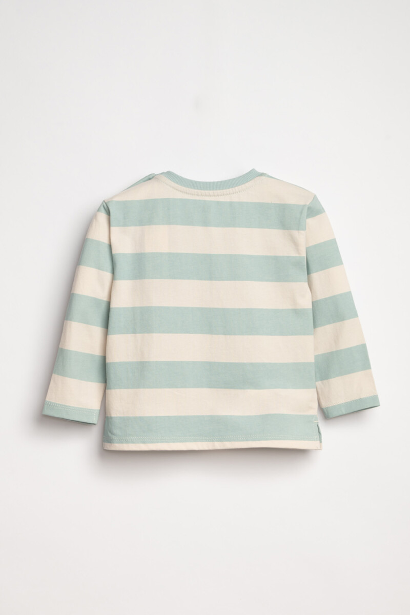 Remera Manga Larga Estampada - Break The Rules Rayas Verde 