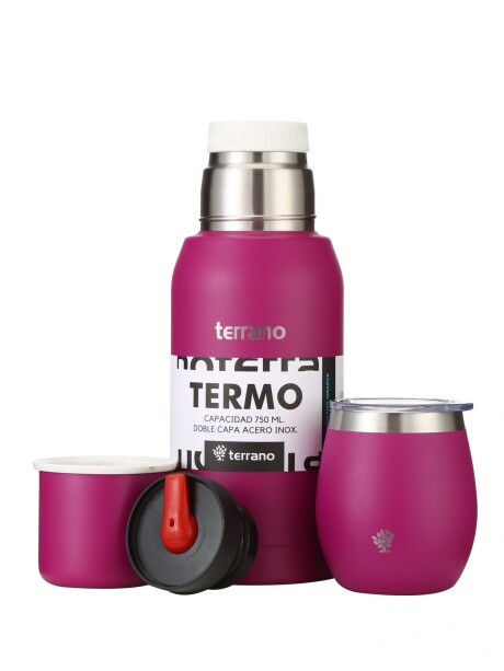 Set Acero 750ml / Mate con Tapa Violeta