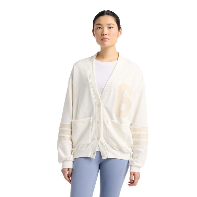 Saco New Balance Coastal Fleece Cardigan de Mujer - WT51515SST Blanco