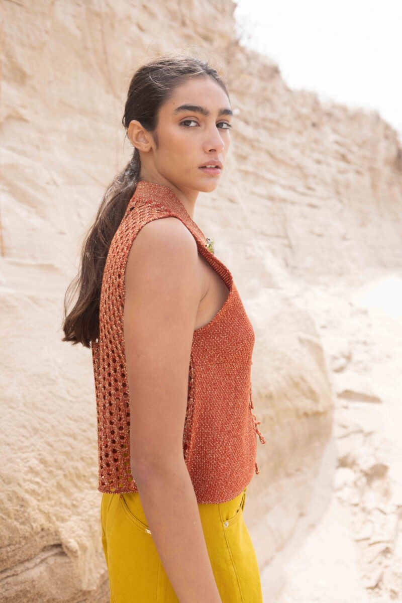 TOP MULTI KNIT Terracota