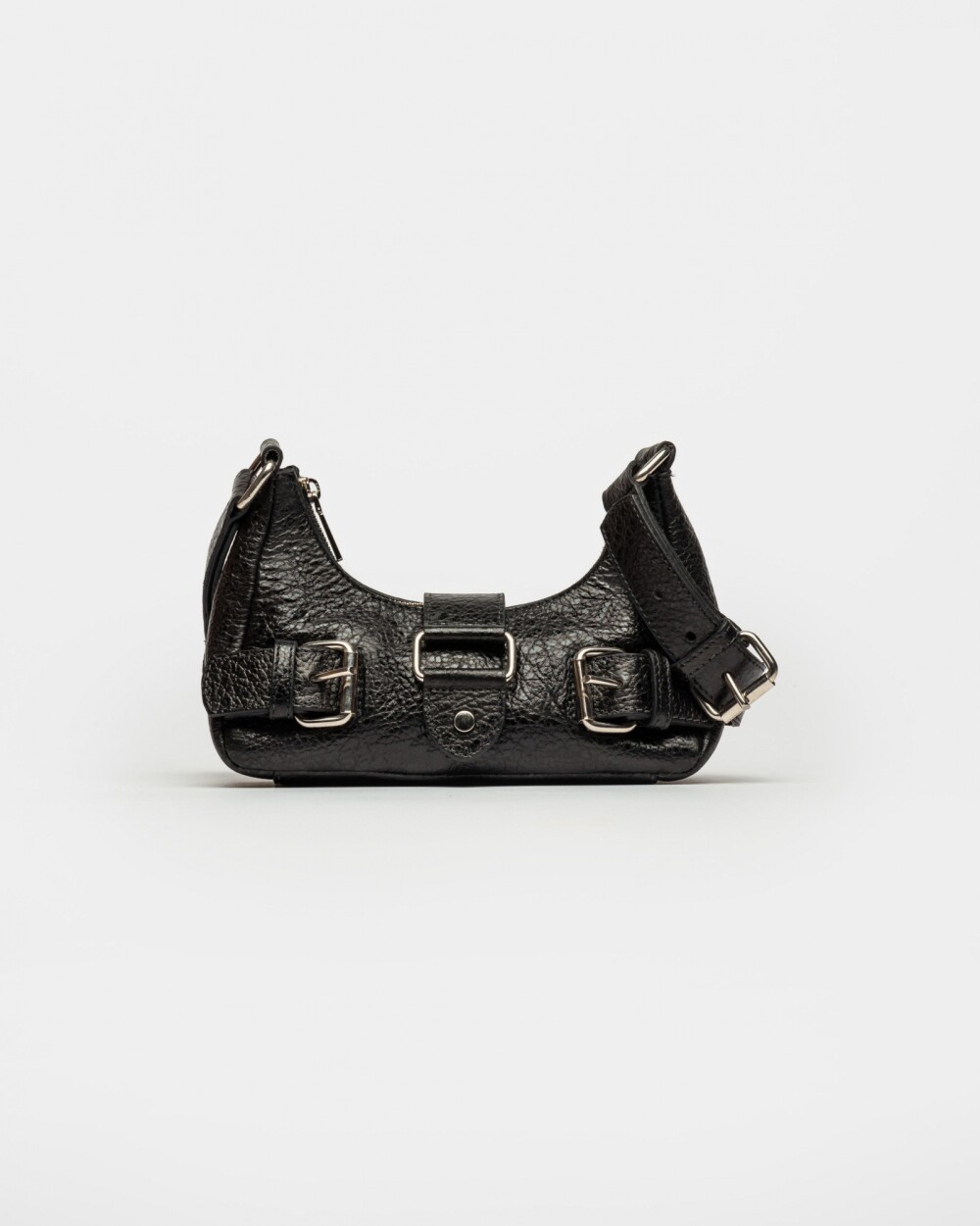 Mini Bag The Noisy Gang En Cuero Graneado Negro