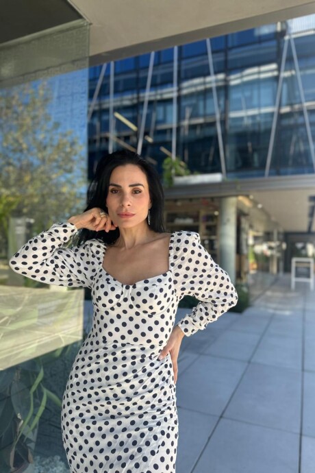 Vestido Paola - Lunares Off White