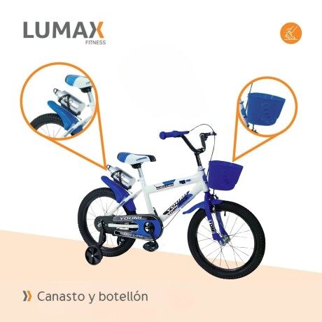 Bicicleta Urbana Infantil Rodada 16 Con Rueditas y canasto Azul