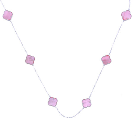 Gargantilla de plata 925 rodinada con nácar rosado. Gargantilla de plata 925 rodinada con nácar rosado.