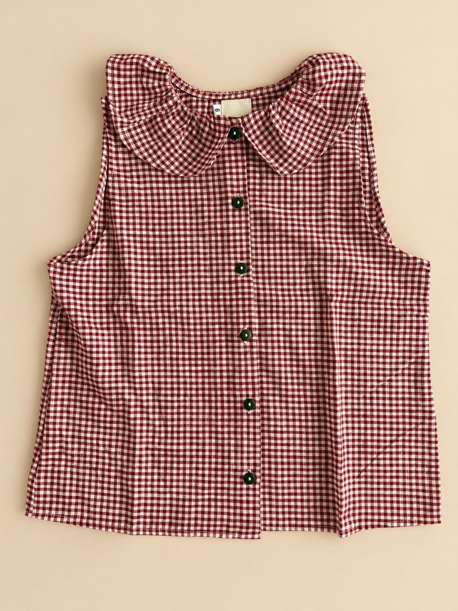 Camisa butter vichy bordo 