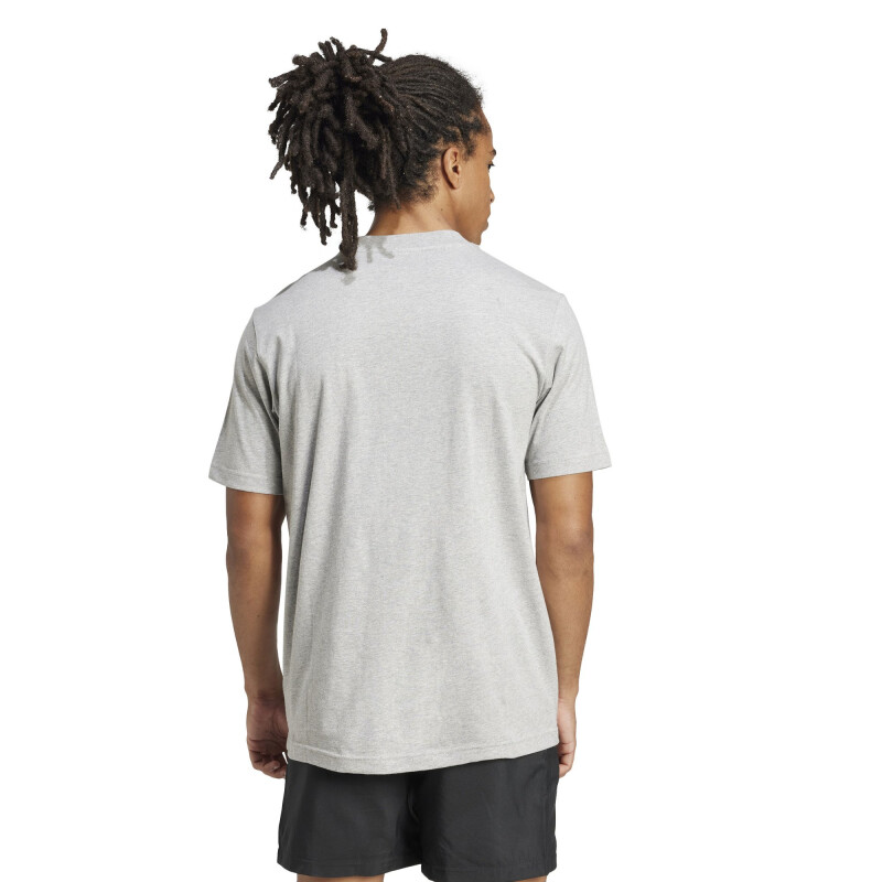 Remera de Hombre Adidas Essentials Logo Gris - Negro
