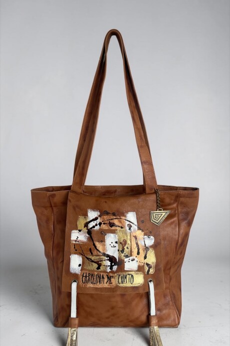 Cartera NIZA Línea Ottenta Cuero Terra Y Arte Pintado A Mano Cartera NIZA Línea Ottenta Cuero Terra Y Arte Pintado A Mano