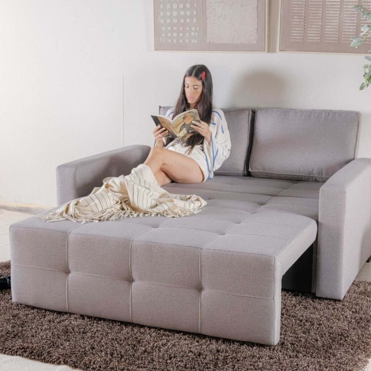 Sofá Cama Torres 2 Cuerpos - Gris 