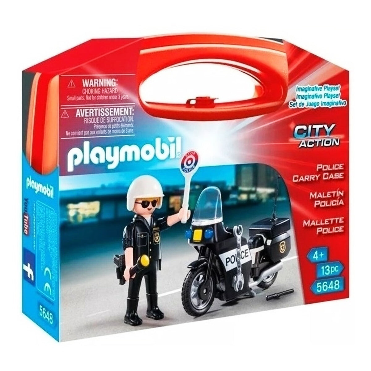 Playmobil Maletín Policia City Action Figura y Moto 