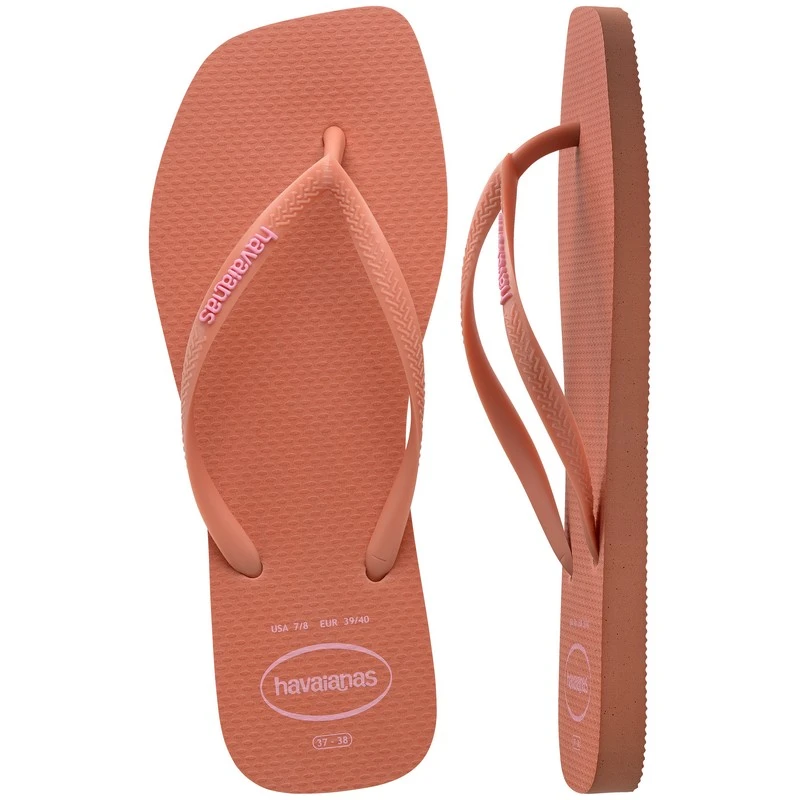 Ojotas Havaianas Slim Square Logo Pop Pp Rosado