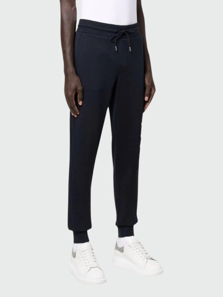Moncler -Pantalón deportivo de algodón con bolsillos Azul Marino