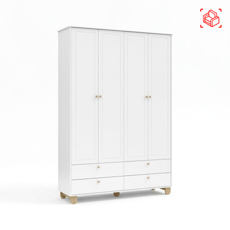 PLACARD ROPERO 4 PUERTAS MDF-Y-MADERA NATURAL-BEIGE ZUPPY
