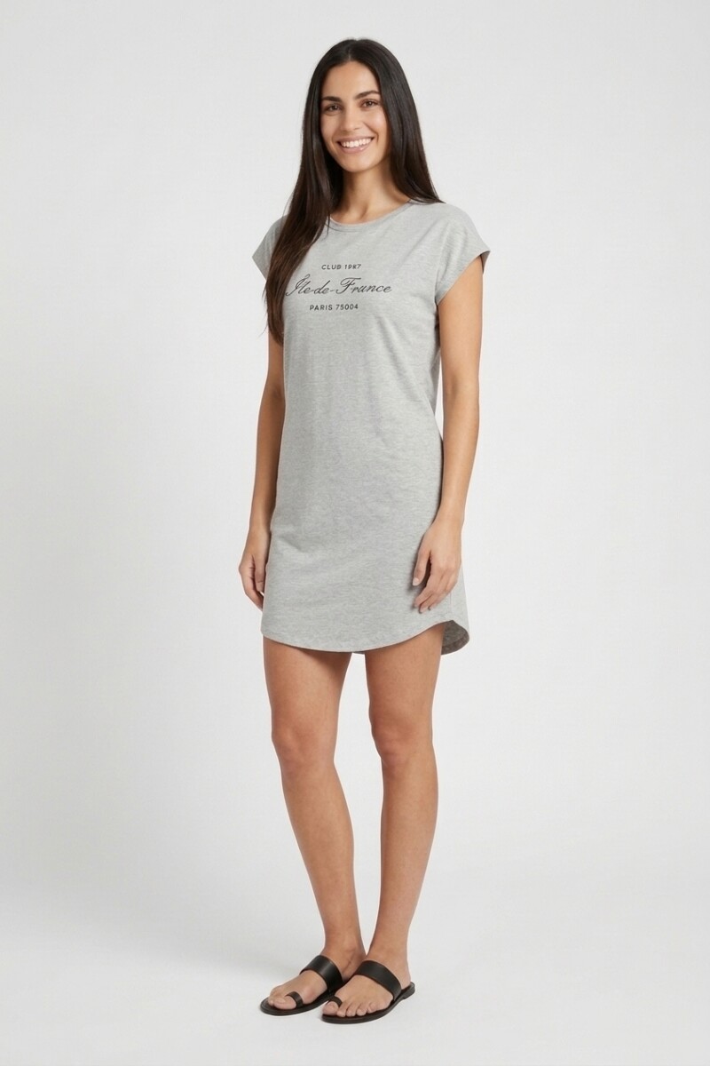 Vestido remeron estampado GRIS MELANGE