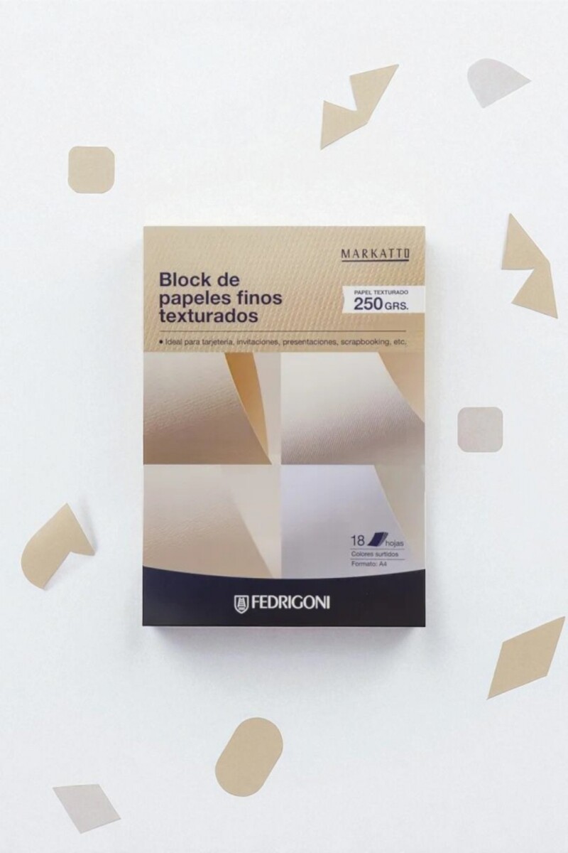 Block c/18 h. Papeles texturados fedrigoni - a4 - 250grs. - Colores surtidos 