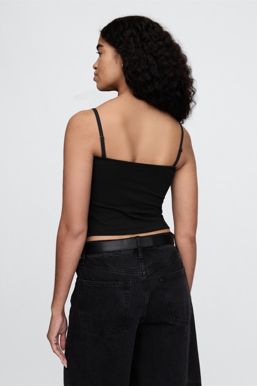 Musculosa Algodón Breteles Finos Mujer Black