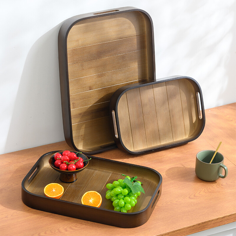 Bandeja Rectangular Bambu - Set 3 Medidas Bandeja Rectangular Bambu - Set 3 Medidas