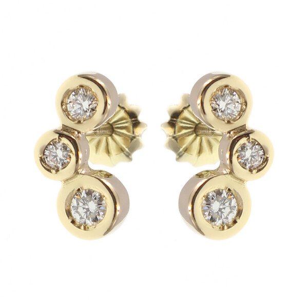 caravanas Carla en oro amarillo 18k con brillantes caravanas Carla en oro amarillo 18k con brillantes