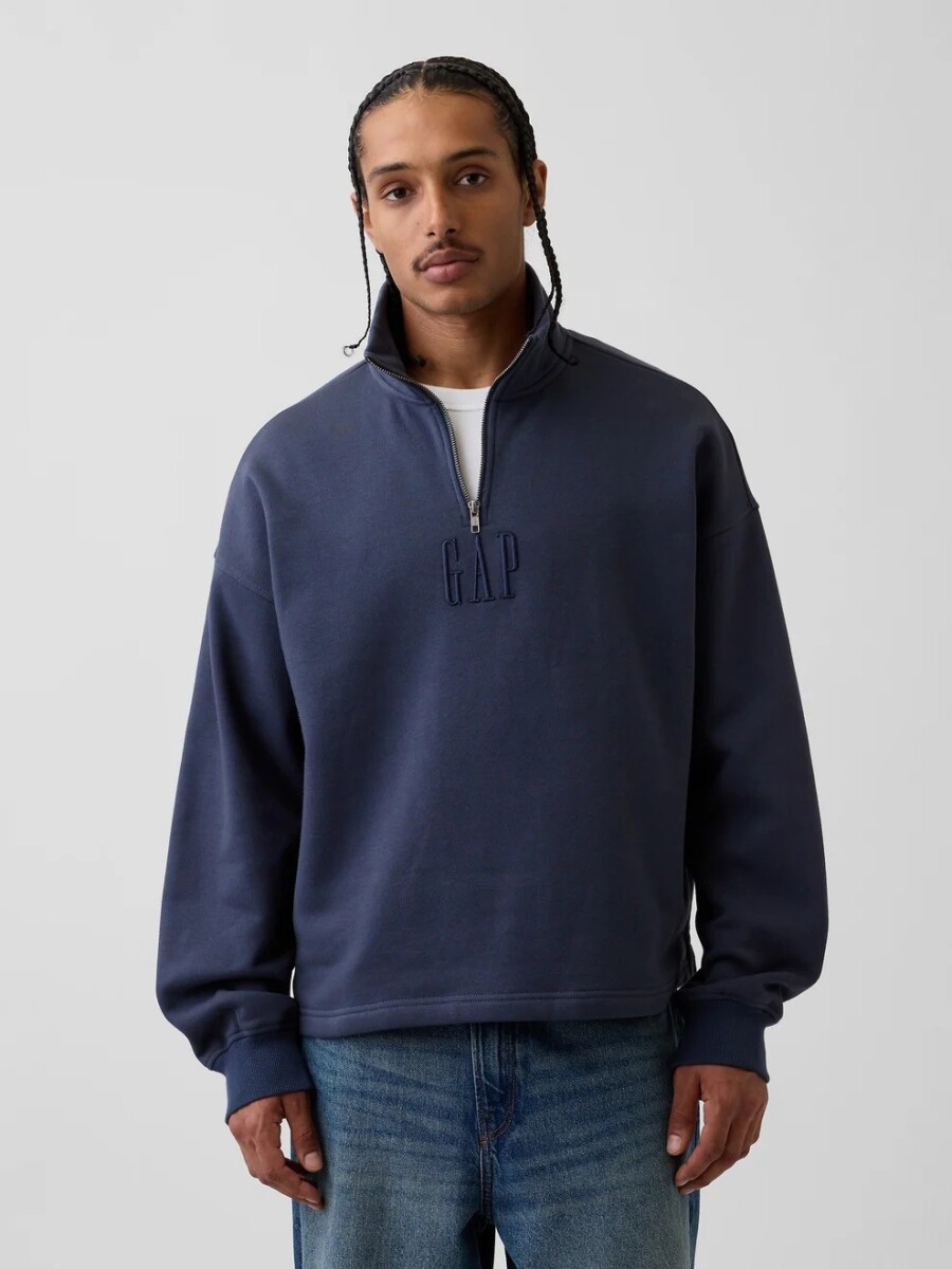 Buzo Deportivo Logo Gap Medio Cierre Hombre - Vintage Navy 