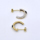 Caravanas En 2 Colores Oro 18K , Brillantes Y Zafiro Caravanas En 2 Colores Oro 18K , Brillantes Y Zafiro