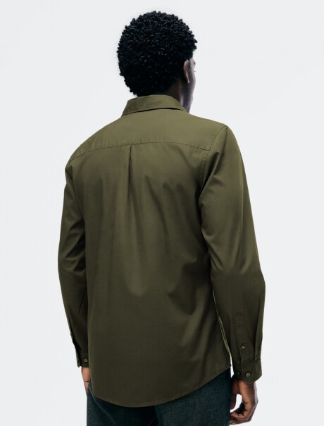 CAMISA BÁSICA DE ALGODÓN VERDE