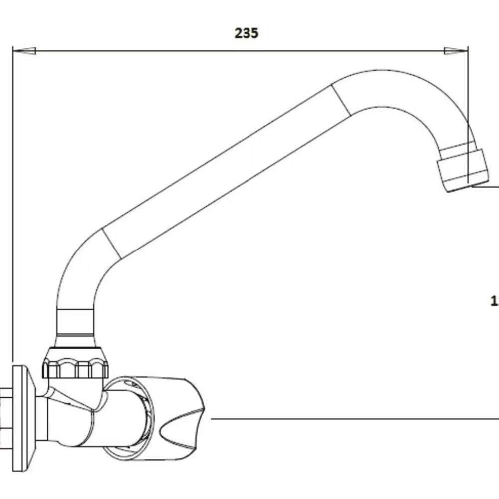 Grifo pared pico largo Marujá cromo Grifo Pared Pico Largo Marujá Cromo