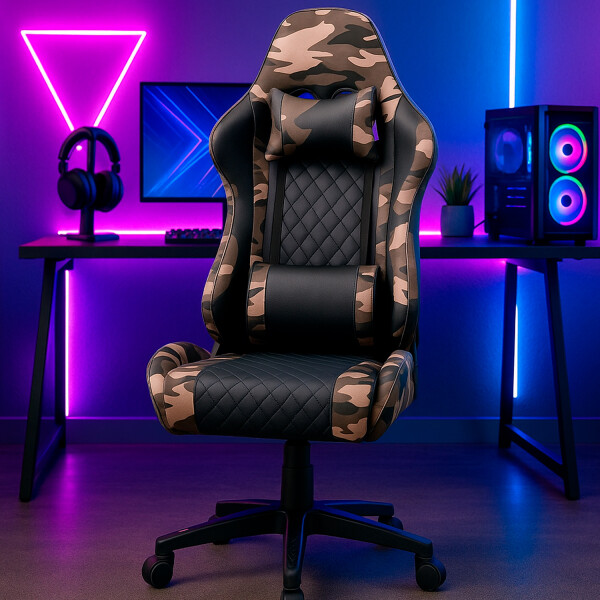 Silla Gamer Ergonómica Camuflaje Militar SILLA GAMER PL CAMO VERDE CAPIT. OLT