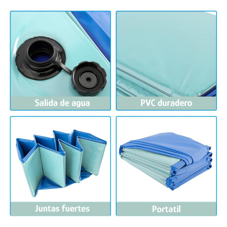 Piscina Plegable Para Mascota 160x30cm PVC Estable y Segura Celeste