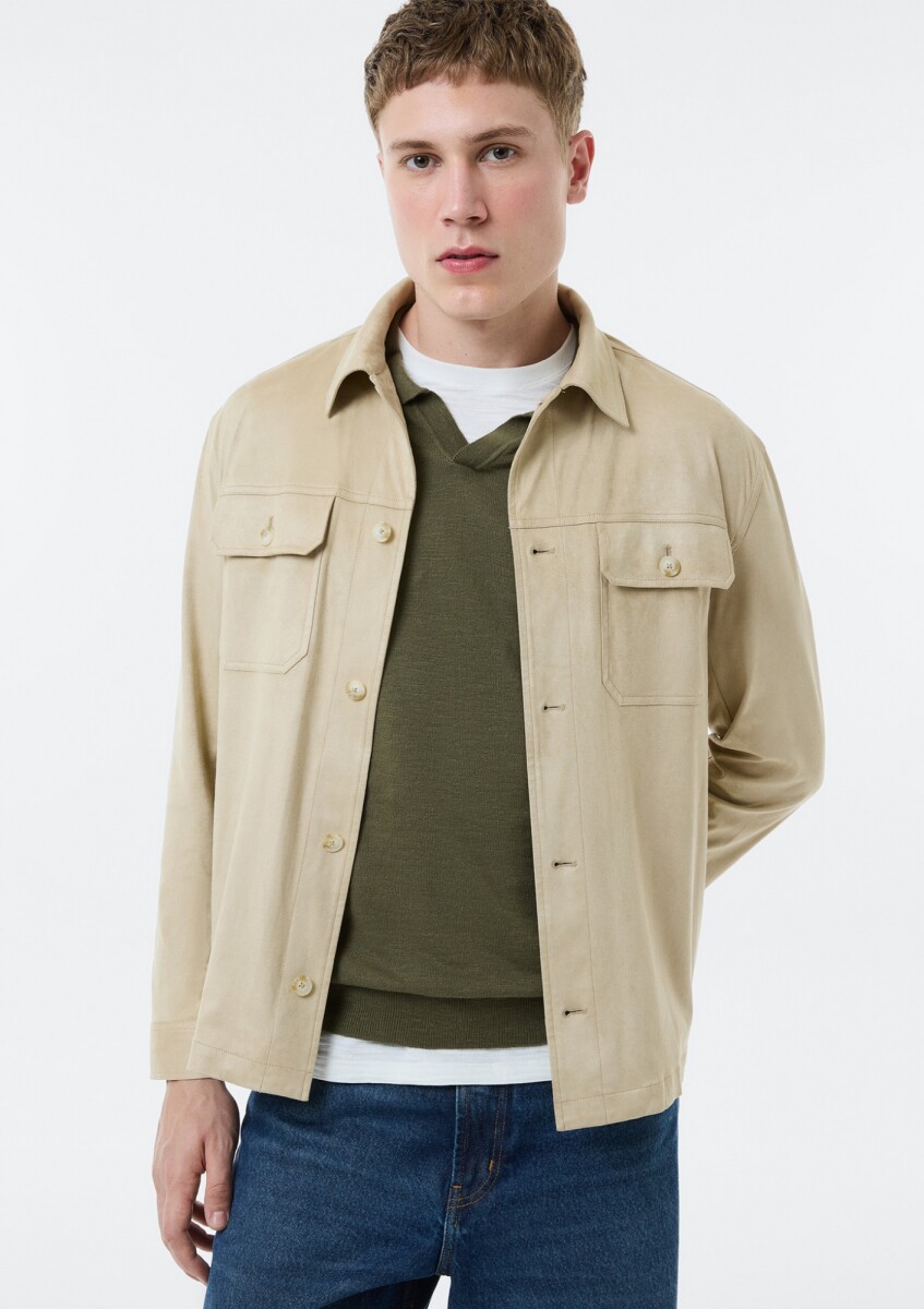 CAMPERA LIGERA DE GAMUZA - BEIGE 