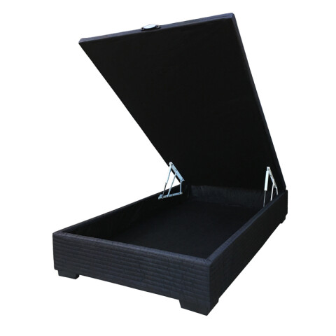 Box Baul Plaza y Media - Baúl de Guardado - 110 x 188 x 35 cm - Madera Maciza - Negro Box Baul Plaza y Media - Baúl de Guardado - 110 x 188 x 35 cm - Madera Maciza - Negro